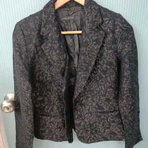 Black Shinning Blazer For Women