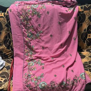 Light Pink Grand Embroidery Saree
