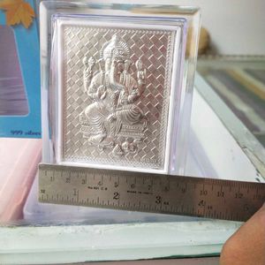 999 Pure Silver Hallmark Ganesh Ji Frame In Box