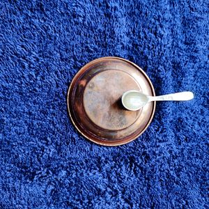 Laddu Gopal Copper Puja Plate And Brass Spoon Tiny