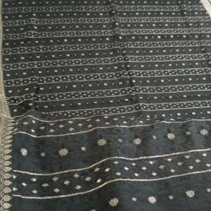 Black Banarasi Saree In Pure Silk