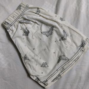 Aesthetic White Butterfly Pattern Short.