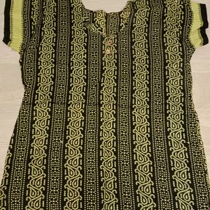 Olive Cotton Stiched Top