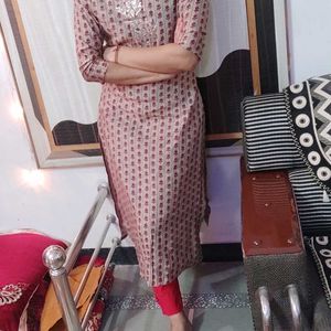 Marron Hota Ptti Work Beautiful Design Kurti 🥰