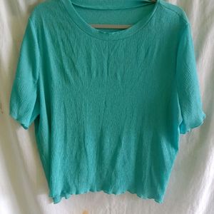 imported beachy blue boxy top (women)