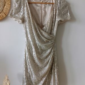 Forever New Trixie Sequin Draped Mini Dress