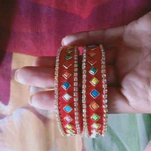 4 Set New Silk Thread Bangles Hand Made