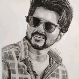 Thalapathy Vijay Pencil Portrait