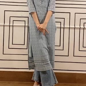 Chikankari Grey Kurta