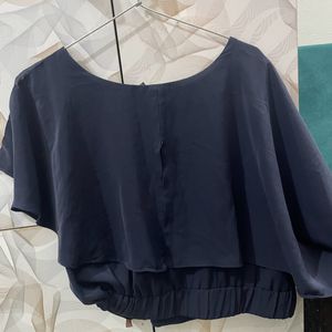 Navy Blue Crop Top