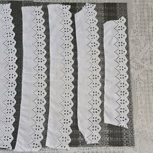 7 White Cotton lace pieces