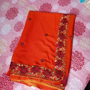 Embroidery Work Saree