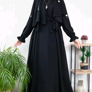 Embroidered Abaya With Stole And Naqab