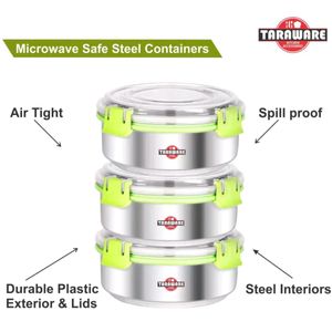 Stainless Steel Container 250 ML Pack Of 3 👌💯