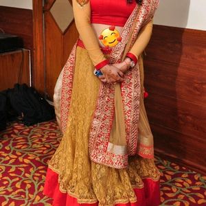 Designer Red Lehenga Choli  DEEP BACK LESS BLOUSE