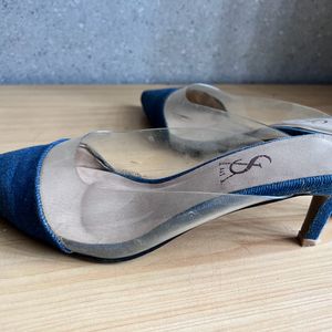 Denim heels