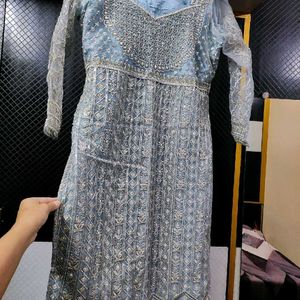 Cinderella Blue Pakistani Plazo Suit