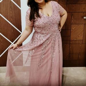 PARTY WEAR GOWN - ONION PINK COLR