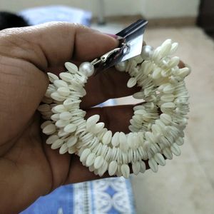 Beautiful White Hoop Earrings