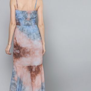 Sassafras Blue Brown Tie Dye Dress