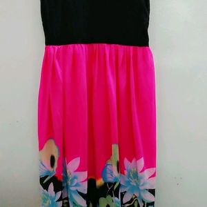 Pink And Black Frock