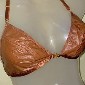 Shein Leather Brown Bra