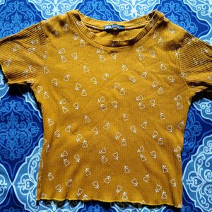 Zara Mustard Yellow Crop Top