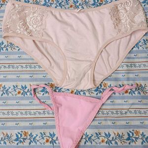 T-backs Thong & Cotton+Lace Blend Panty M Size