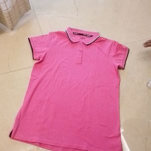 Pink Collared T Shirt