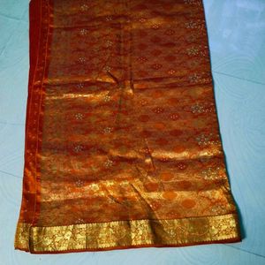 Orange Colour Pure Kanchipattu Saree