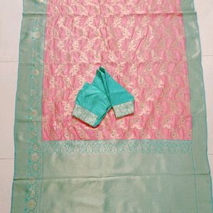 Banarsi Saree With Stiched Blouse