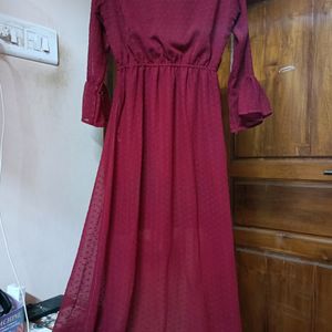 MAROON DRESS