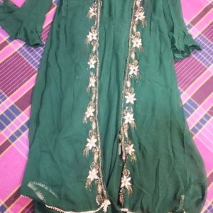 Long Frock With Handwork Full Koti