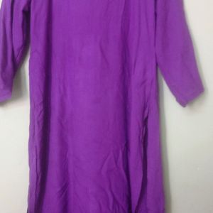 Purple plain kurta