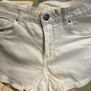 white denim shorts