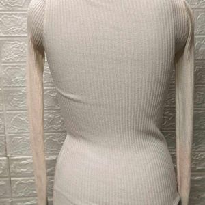 White Polo Neck Sweat Shirt For Small Size Women