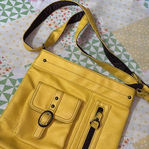 Yellow Korean Multi Chain Handbag From Japan