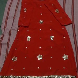 Stitched Red Colour Suit