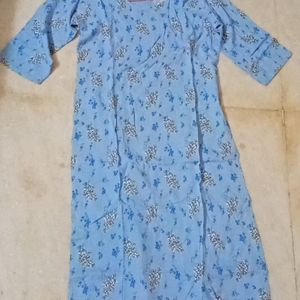 Sky Blue Colour A-line Kurti