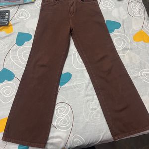 Brown Wide Leg Denim