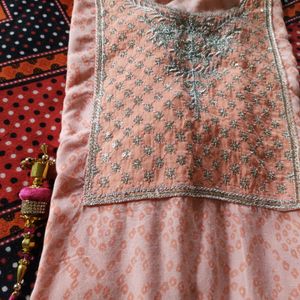 Singal Kurta Peach Colour And Kurti An Sarar Set