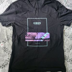 Vibes Black Bewakoof Tshirt