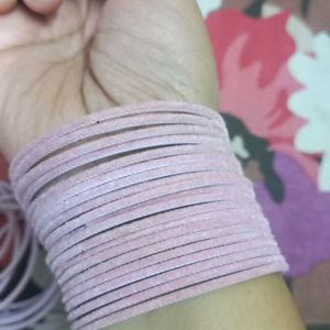 Light Pink Velvet Bangles