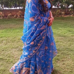 Blue Lehenga Choli Fully Jardosi Work