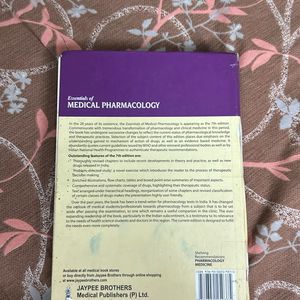 KD Tripathi Essentials Of medical Pharmacology