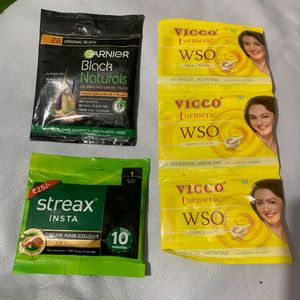 Vicco Turmeric Wso Cream,Streax Black Hair Colour,