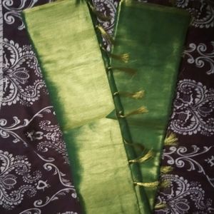 Green Colour Pure Kanchipattu Half saree