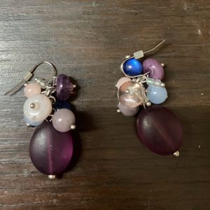 Mauve Stone Necklace And Earrings