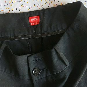 Black Straight Trousers-women