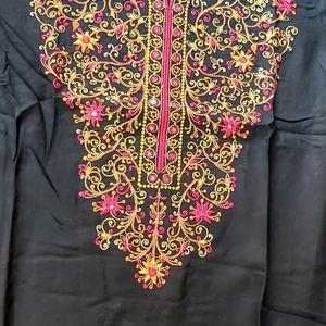 Black Heavy Kashmiri Embroidered Kurti